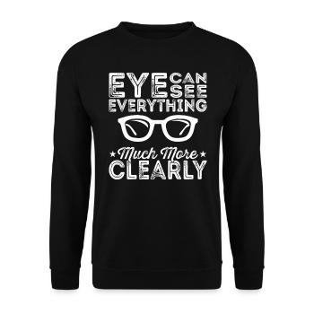 The eye of the ophthalmologist can see everything - Unisex Sweatshirt - black - Front - Alina (178cm) & Michal (187cm)