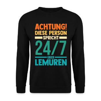 Lemur - Unisex Pullover - Schwarz - Vorne - Alina (178cm) & Michal (187cm)