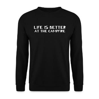 Camping - Life Is Better At The Campfire Camping - Unisex Sweatshirt - black - Front - Alina (178cm) & Michal (187cm)