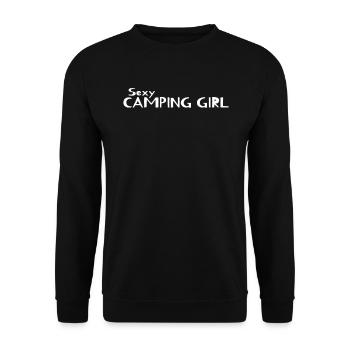 Outdoor Camping Girl - Sexy Camping Girl - Unisex Pullover - Schwarz - Vorne - Alina (178cm) & Michal (187cm)