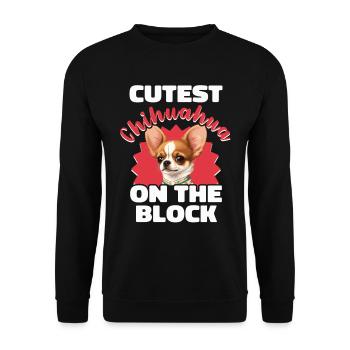 Cutest Chihuahua On The Block - Unisex Pullover - Schwarz - Vorne - Alina (178cm) & Michal (187cm)