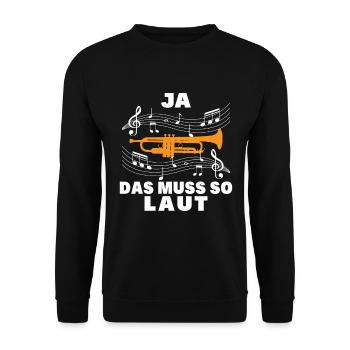 Ja das muss so laut - Unisex Pullover - Schwarz - Vorne - Alina (178cm) & Michal (187cm)