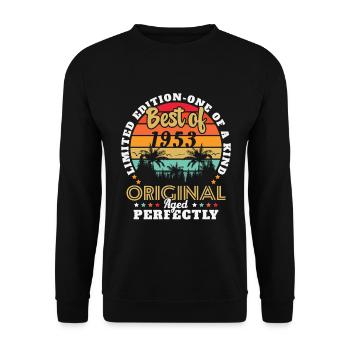 Born in 1953 Birthday present in 1953 - Unisex Sweatshirt - black - Front - Alina (178cm) & Michal (187cm)