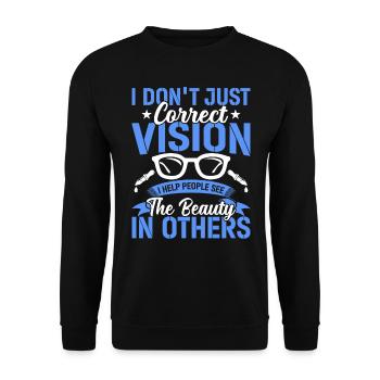 Augenarzt Korrektes Sehen Augenoptiker - Unisex Pullover - Schwarz - Vorne - Alina (178cm) & Michal (187cm)