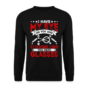 Ophthalmologist You need glasses, optician, - Unisex Sweatshirt - black - Front - Alina (178cm) & Michal (187cm)