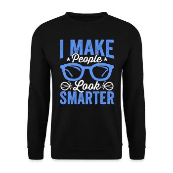 Ophthalmologist I make people look smarter - Unisex Sweatshirt - black - Front - Alina (178cm) & Michal (187cm)