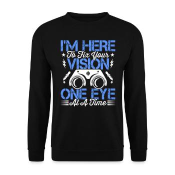 Ophthalmologist Correct your vision Opticians - Unisex Sweatshirt - black - Front - Alina (178cm) & Michal (187cm)