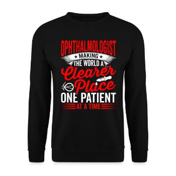 Ophthalmologist makes the world clearer opticians - Unisex Sweatshirt - black - Front - Alina (178cm) & Michal (187cm)