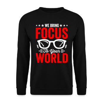 Ophthalmologist We focus on opticians - Unisex Sweatshirt - black - Front - Alina (178cm) & Michal (187cm)