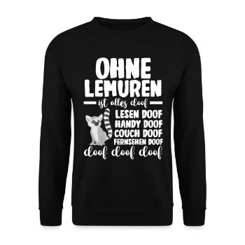 Lemur - Unisex Pullover - Schwarz - Vorne - Alina (178cm) & Michal (187cm)