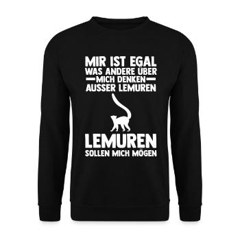Lemur - Unisex Pullover - Schwarz - Vorne - Alina (178cm) & Michal (187cm)