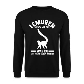 Lemur - Unisex Pullover - Schwarz - Vorne - Alina (178cm) & Michal (187cm)