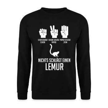 Lemur - Unisex Pullover - Schwarz - Vorne - Alina (178cm) & Michal (187cm)