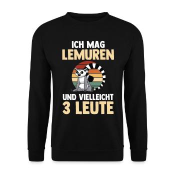 Lemur - Unisex Pullover - Schwarz - Vorne - Alina (178cm) & Michal (187cm)