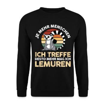Lemur - Unisex Pullover - Schwarz - Vorne - Alina (178cm) & Michal (187cm)