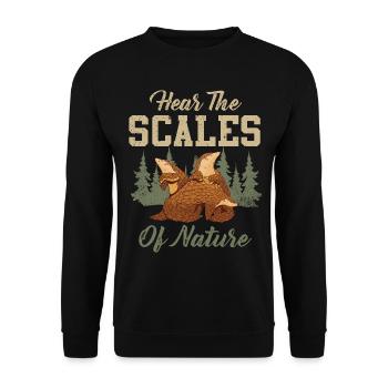Nature's scales pangolins lovers - Unisex Sweatshirt - black - Front - Alina (178cm) & Michal (187cm)