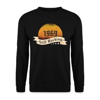 1969 Still rockin - Cool birthday Gift - Unisex Sweatshirt - black - Front - Alina (178cm) & Michal (187cm)