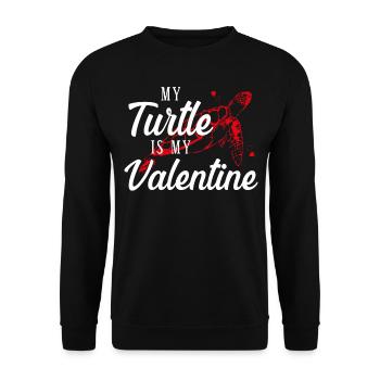 Tortue de mer Tortue Saint-Valentin - Sweat-shirt Unisexe - noir - Devant - Alina (178cm) & Michal (187cm)
