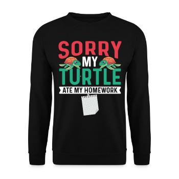 Sea Turtle Tortoise Sorry My - Unisex Sweatshirt - black - Front - Alina (178cm) & Michal (187cm)