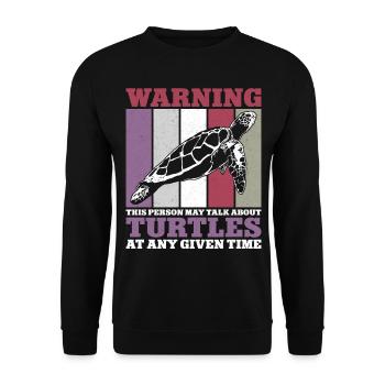 Tortue de mer Tortue Rétro Vintage - Sweat-shirt Unisexe - noir - Devant - Alina (178cm) & Michal (187cm)