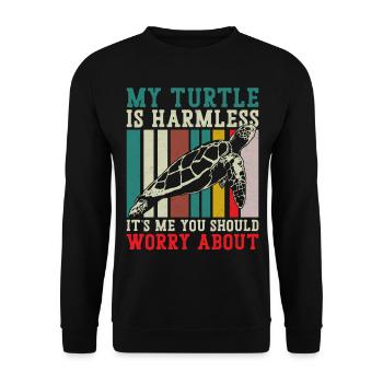 Sea Turtle Tortoise Retro Vintage - Sweat-shirt Unisexe - noir - Devant - Alina (178cm) & Michal (187cm)
