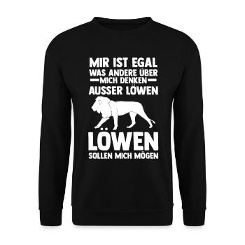 Löwe Löwen - Unisex Pullover - Schwarz - Vorne - Alina (178cm) & Michal (187cm)