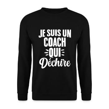 Ich bin ein Coach, der das Humorgeschenk zerreißt - Unisex Pullover - Schwarz - Vorne - Alina (178cm) & Michal (187cm)