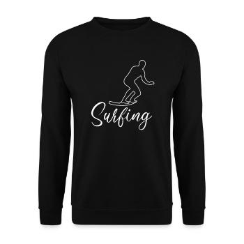 Surfing Surfer comic style - Unisex Sweatshirt - black - Front - Alina (178cm) & Michal (187cm)