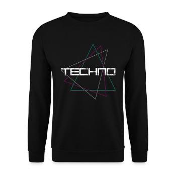 Techno - Unisex Sweatshirt - black - Front - Alina (178cm) & Michal (187cm)