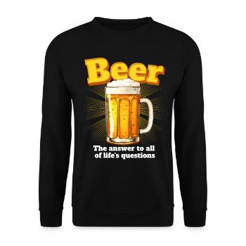 Funny For Beer Lovers - Unisex Sweatshirt - black - Front - Alina (178cm) & Michal (187cm)
