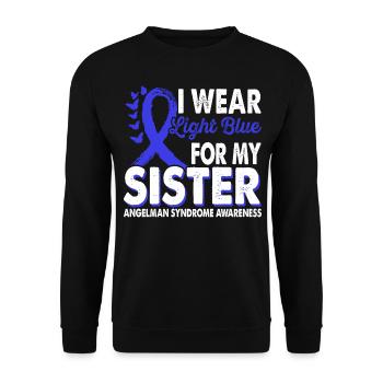 Wear light blue for Month of Consciousness - Unisex Sweatshirt - black - Front - Alina (178cm) & Michal (187cm)