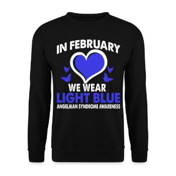 In February, we wear light blue Angelman syndrome - Unisex Sweatshirt - black - Front - Alina (178cm) & Michal (187cm)