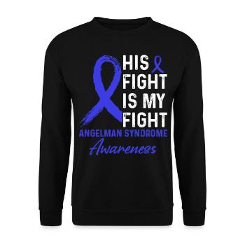 His Fight Against Angelman Syndrome Awareness - Unisex Sweatshirt - black - Front - Alina (178cm) & Michal (187cm)