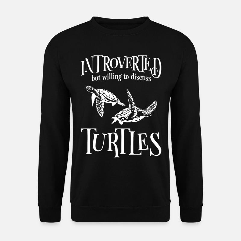 Sea Turtle Tortoise Introverted - Unisex Pullover - Schwarz