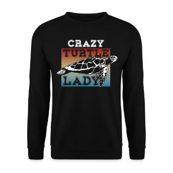 Sea Turtle Tortoise Crazy Turtle - Unisex Pullover - Schwarz - Vorne - Alina (178cm) & Michal (187cm)