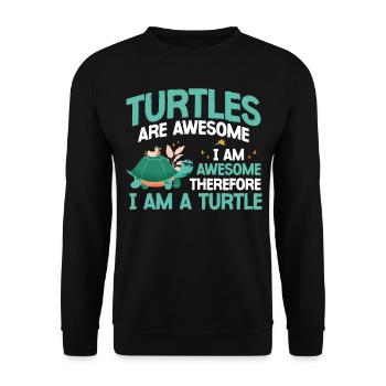 Sea Turtle Tortoise Turtles Are - Unisex Pullover - Schwarz - Vorne - Alina (178cm) & Michal (187cm)