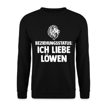 Löwe Löwen - Unisex Pullover - Schwarz - Vorne - Alina (178cm) & Michal (187cm)