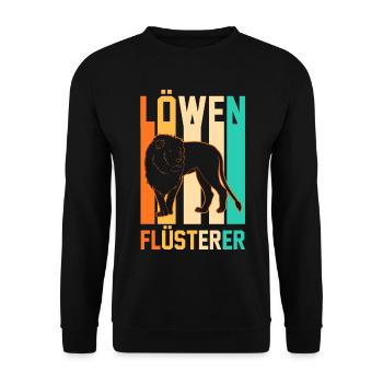 Löwe Löwen - Unisex Pullover - Schwarz - Vorne - Alina (178cm) & Michal (187cm)