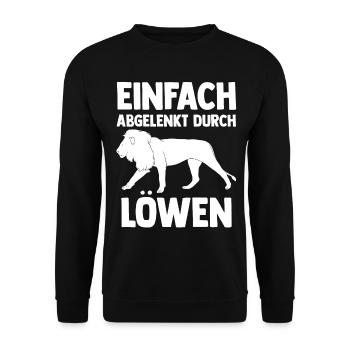 Löwe Löwen - Unisex Pullover - Schwarz - Vorne - Alina (178cm) & Michal (187cm)