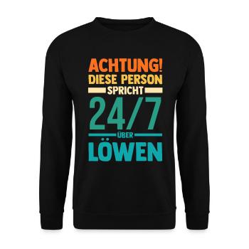 Löwe Löwen - Unisex Pullover - Schwarz - Vorne - Alina (178cm) & Michal (187cm)