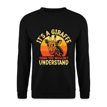 Giraffe Lover Zoo Zookeeper Animal Care Animal - Unisex Sweatshirt - black - Front - Alina (178cm) & Michal (187cm)