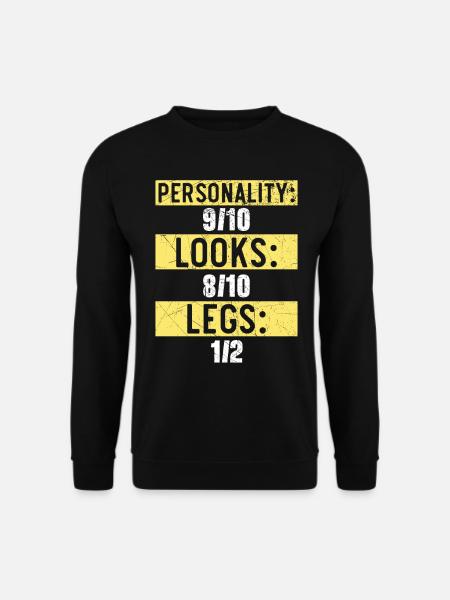 Texture: 9/10 Appearance: 8/10 Legs: 1/2 - Unisex Sweatshirt - black