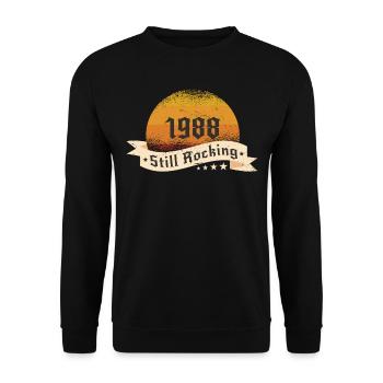 1988 Still rockin - Cool birthday Gift - Unisex Sweatshirt - black - Front - Alina (178cm) & Michal (187cm)