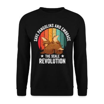 Scale Revolution Pangolin Lovers - Sweat-shirt Unisexe - noir - Devant - Alina (178cm) & Michal (187cm)