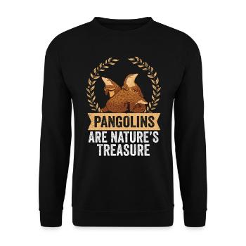 Pangolins Nature's treasure - Unisex Sweatshirt - black - Front - Alina (178cm) & Michal (187cm)