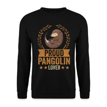 Proud pangolin lover - Unisex Sweatshirt - black - Front - Alina (178cm) & Michal (187cm)