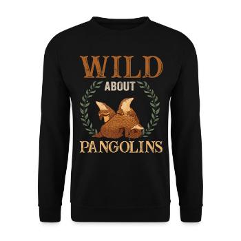 Wild About Pangolins Owner Pangolin Lover - Unisex Sweatshirt - black - Front - Alina (178cm) & Michal (187cm)