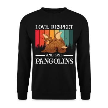 Love and save Pangolin's lovers - Unisex Sweatshirt - black - Front - Alina (178cm) & Michal (187cm)