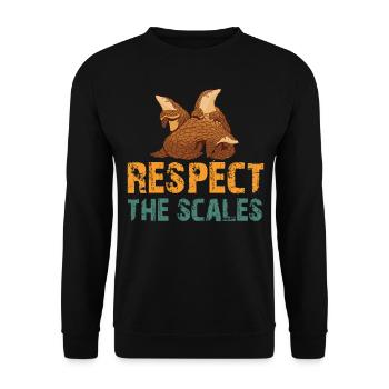 Pangolin lovers respect the - Unisex Sweatshirt - black - Front - Alina (178cm) & Michal (187cm)