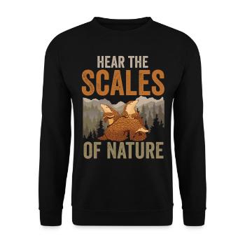 Nature's scales pangolins lovers - Unisex Sweatshirt - black - Front - Alina (178cm) & Michal (187cm)